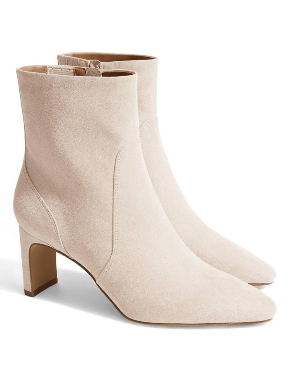 Womens Chunky Low Heel Ankle Boots Square Pointed Toe Side Zipper Booties Faux